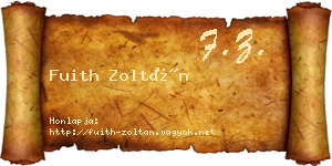 Fuith Zoltán névjegykártya