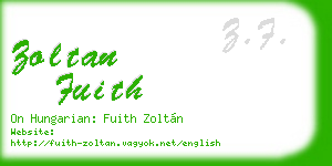 zoltan fuith business card