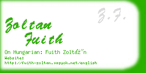 zoltan fuith business card
